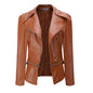 Blouson Biker en Cuir à Double Zip
