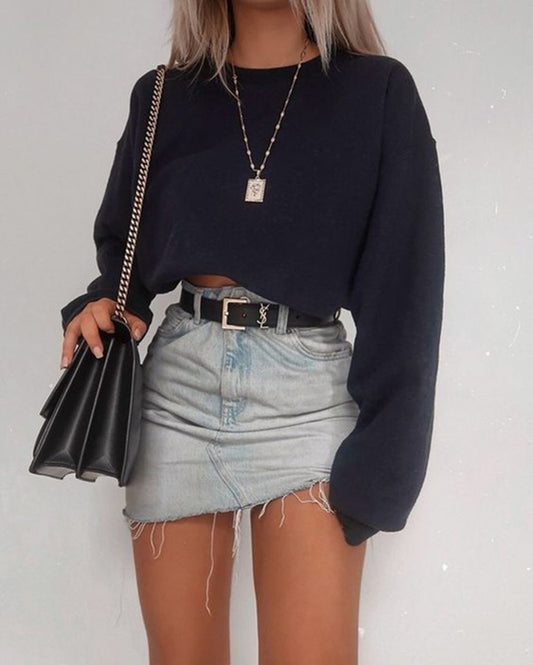 Crop top manches longues Signature