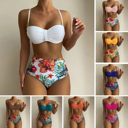 Bikini Deux-Pièces Bretelles Fines Florales